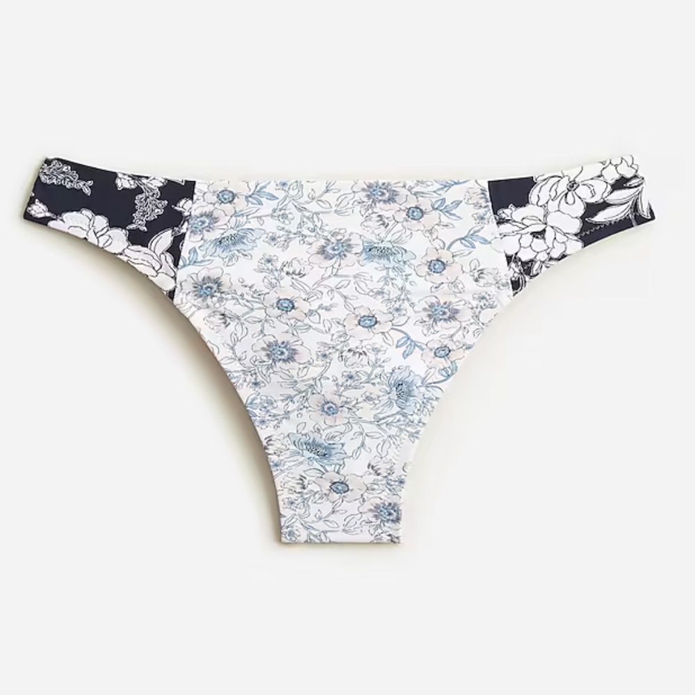 J Crew High-rise cheeky bikini bottom in mixed magnolia floral 2X